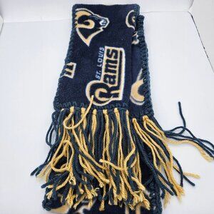 NFL St. Louis Rams Fleece Scarf With Fringe Detailing - Navy & Gold - Handmade 6